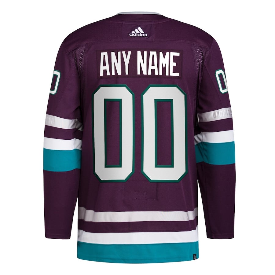Anaheim Ducks Alternate 30th Anniversary Primegreen Custom Purple NHL Jersey Men's