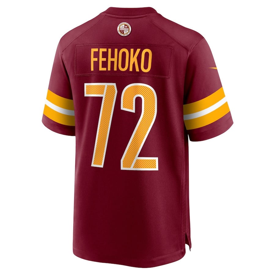 Viliami Fehoko Jr. #72 Washington Commanders Super Bowl LIX Burgundy NFL Jersey Youth