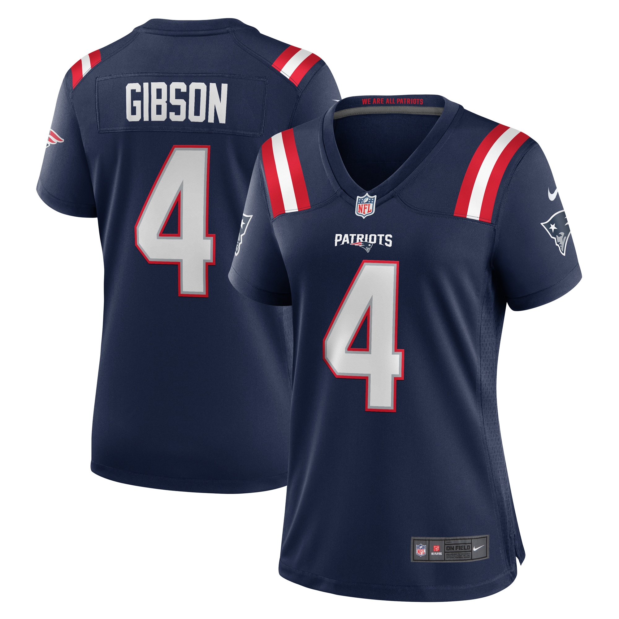 New England Patriots Antonio Gibson Navy Game NFL Jersey Women's