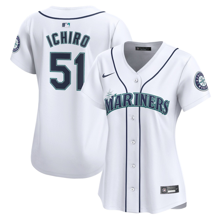 Ichiro Suzuki 51 Seattle Mariners Home Limited Player White MLB Jersey Women's