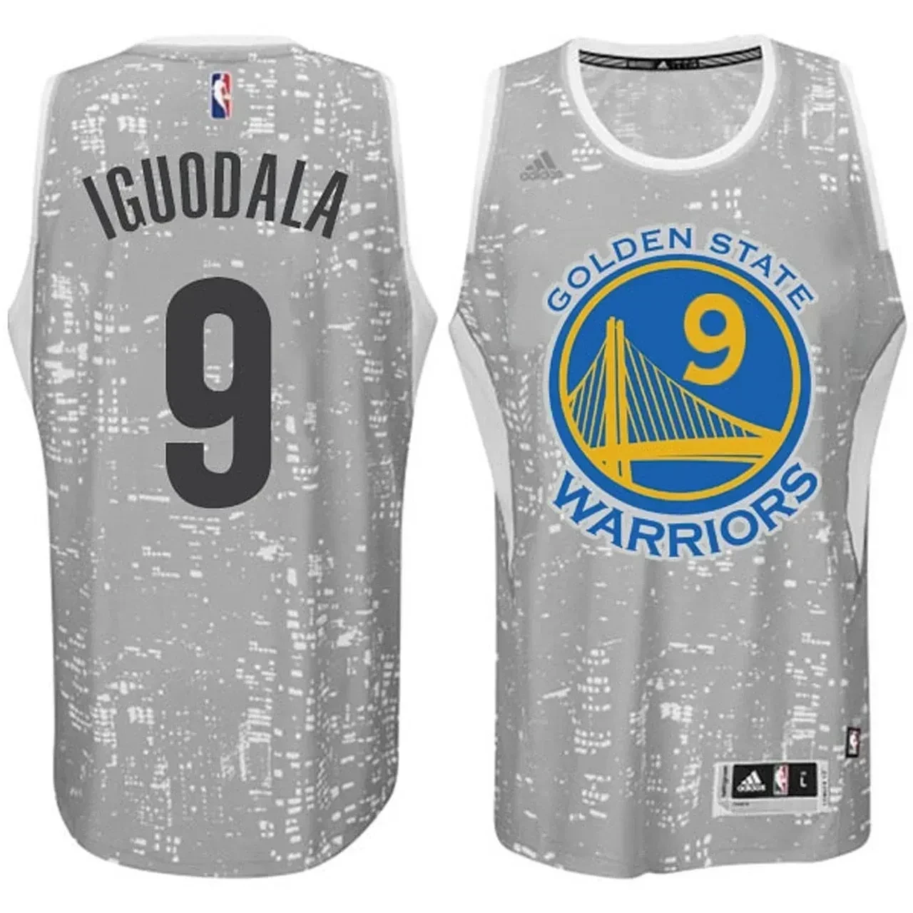 Golden State Warriors 9 Andre Iguodala City Lights Gray Swingman NBA Jersey Men's