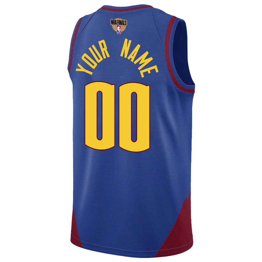 Custom 00 Denver Nuggets Final Champions 2023 Swingman Blue NBA Jersey Men's