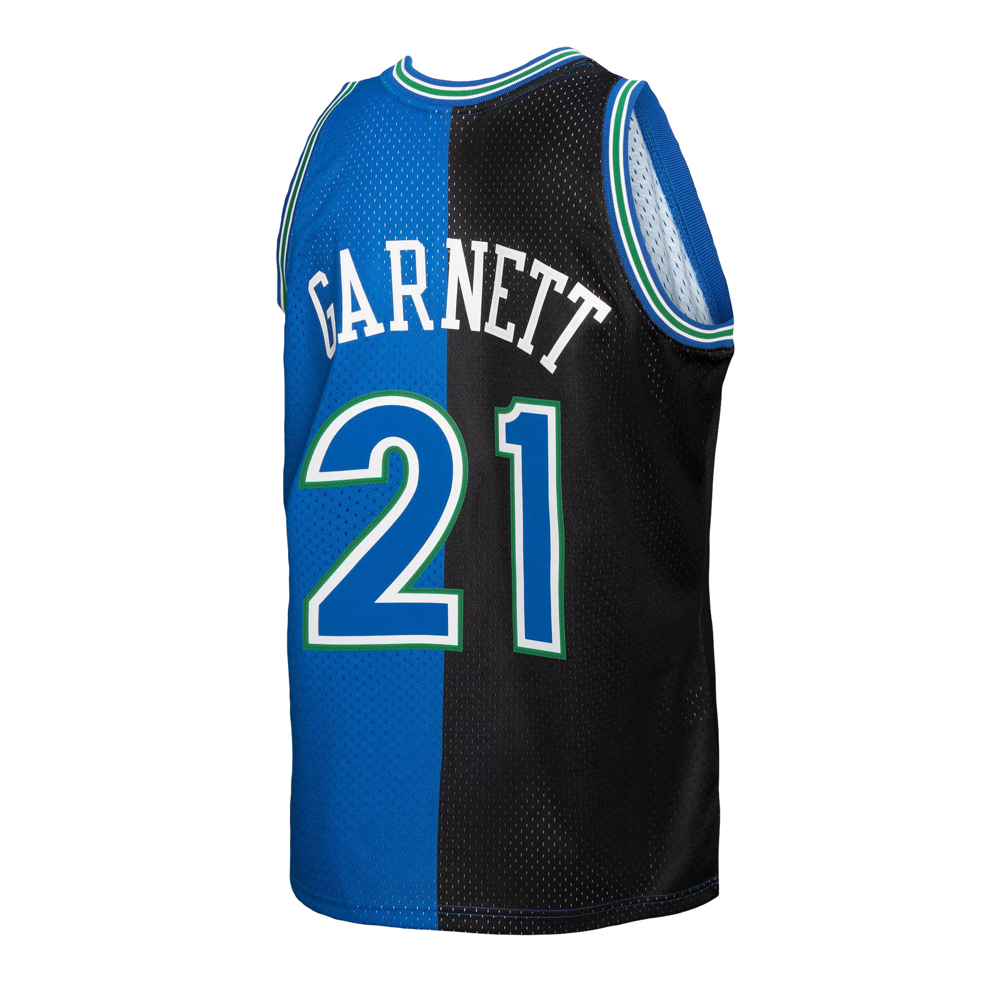 Mitchell Ness Kevin Garnett Black/Blue Minnesota Timberwolves Hardwood Classics 1995/96 Split Swingman NBA Jersey Men's