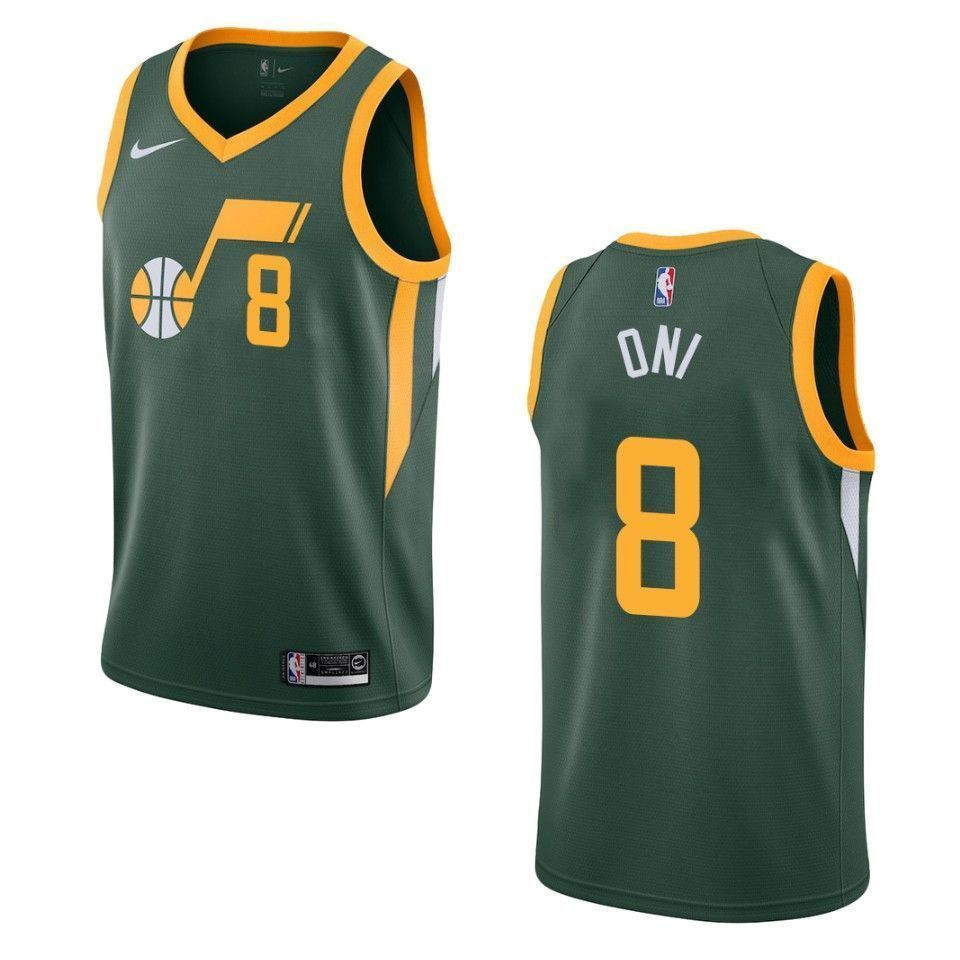 Utah Jazz 8 Miye Oni Earned Swingman Green NBA Jersey Men's