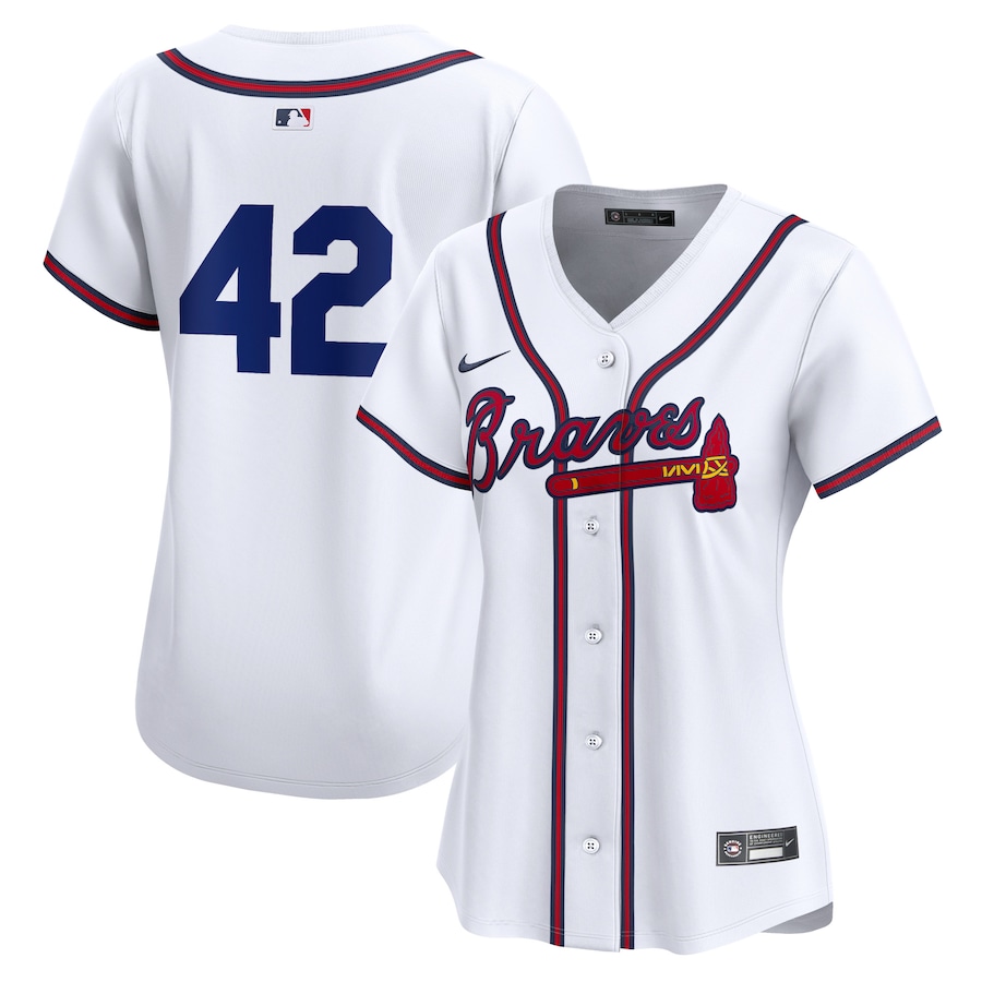 Atlanta Braves Women's 2024 Jackie Robinson Day Home Limited Jersey White