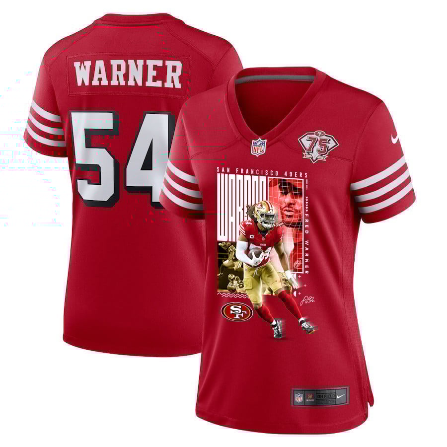 Fred Warner 54 San Francisco 49ers All-Pro Fred Game Scarlet NFL Jersey Women's