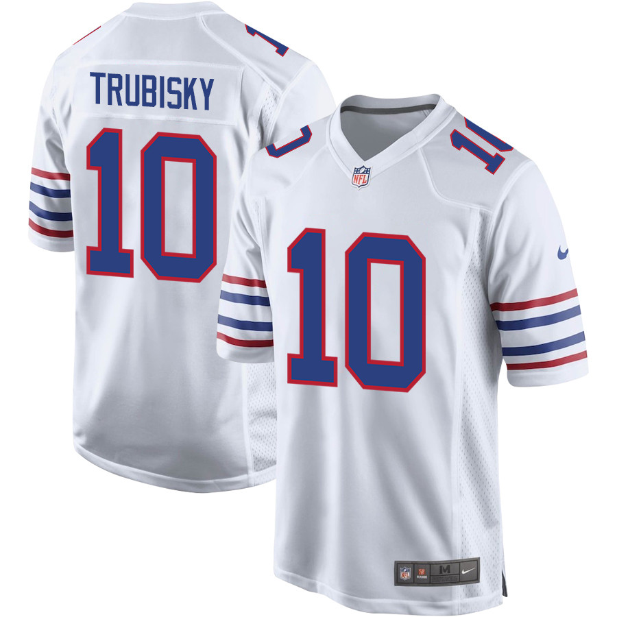 Mitch Trubisky 10 Buffalo Bills Team Alternate Game White NFL Jersey Men's