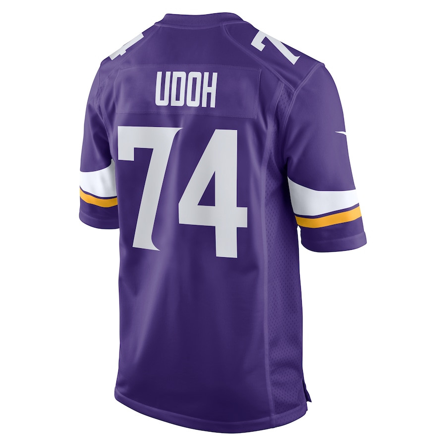 Oli Udoh 74 Minnesota Vikings Game Purple NFL Jersey Men's
