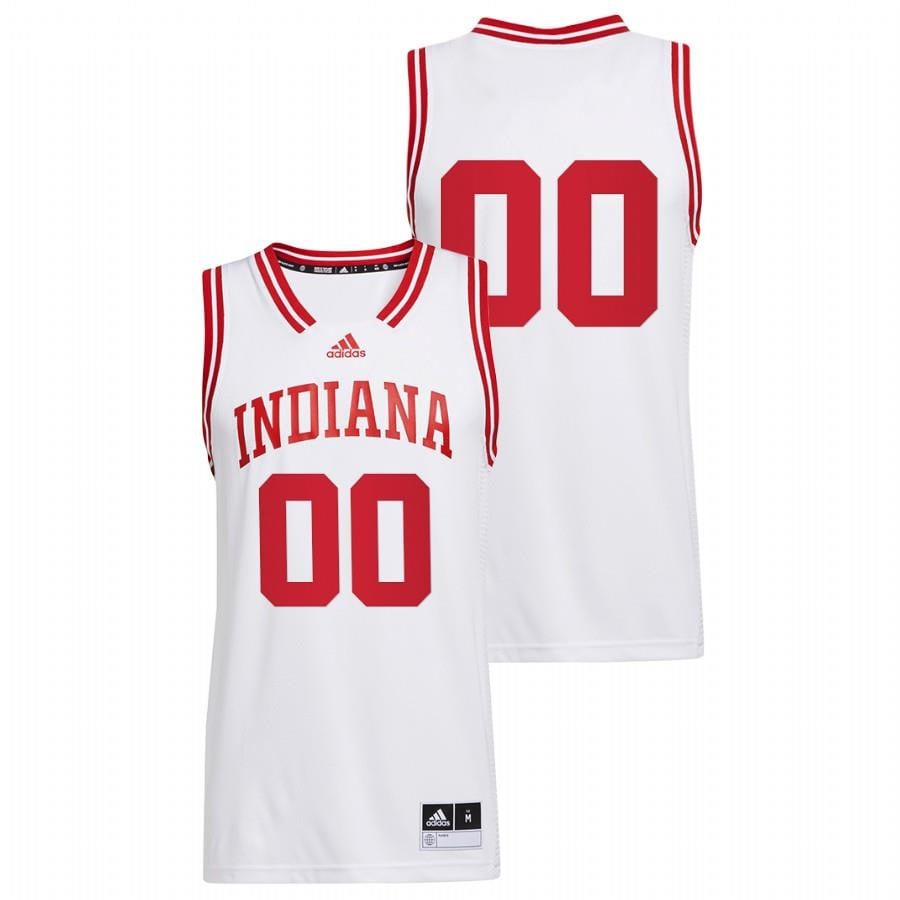 Custom 0 White Indiana Hoosiers 2022 College Reverse Retro NCAA Jersey Men's