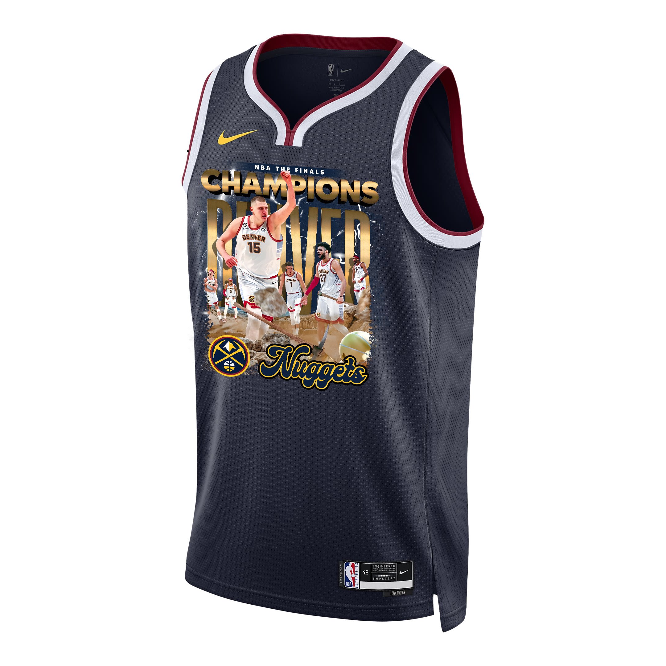 Nikola Joki? Denver Nuggets Superstar 2023 The Final Champions Swingman Black NBA Jersey Men's