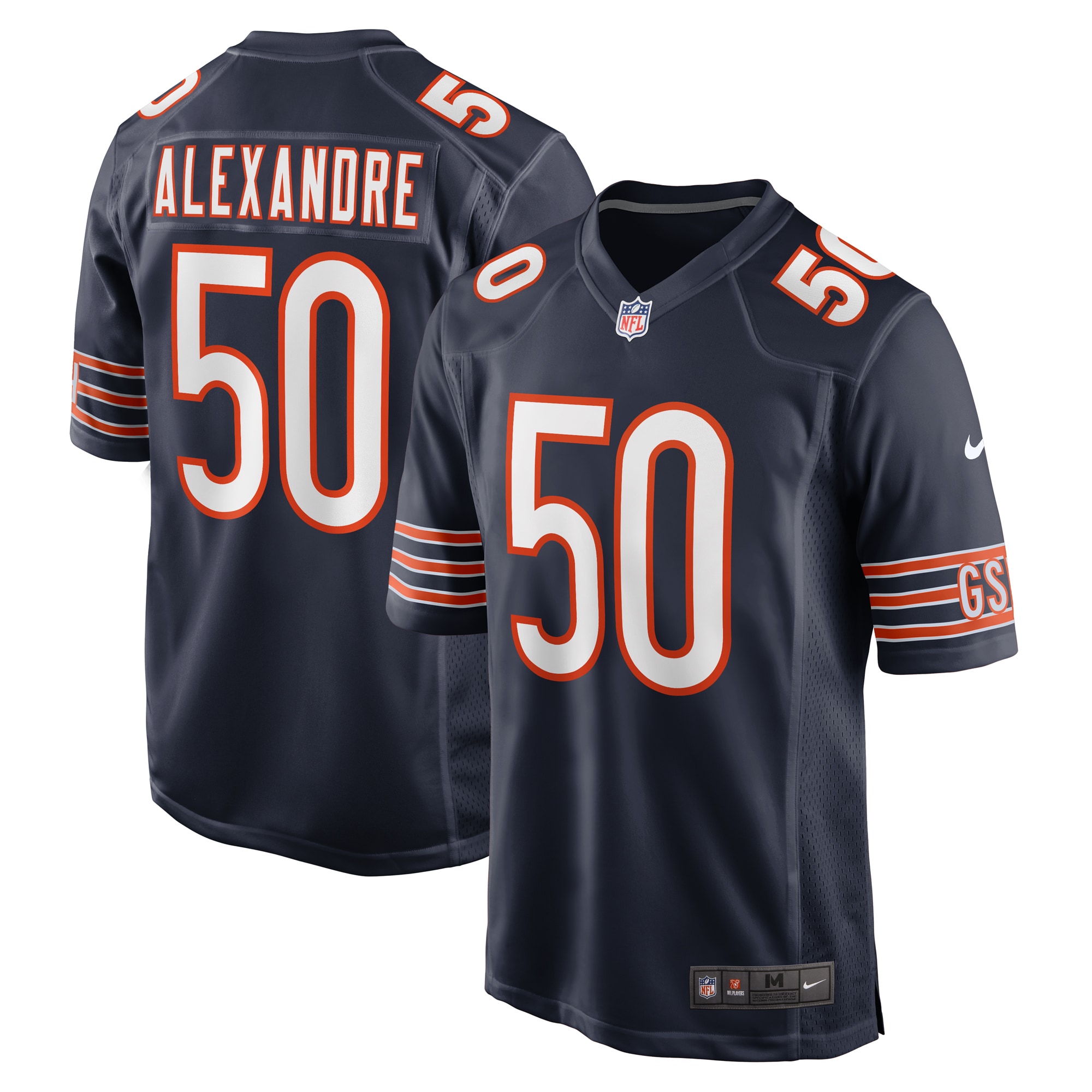 Chicago Bears Deslin Alexandre Navy Team Game NFL Jersey Men's