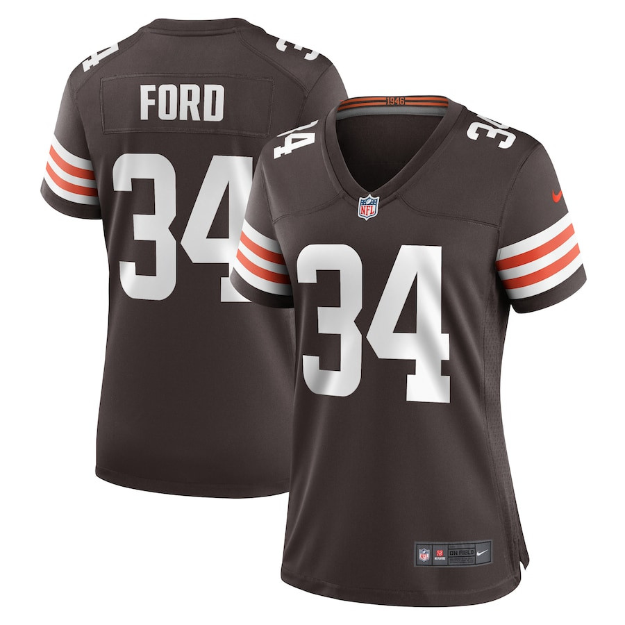 Jerome Ford 34 Cleveland Browns Game Brown NFL Jersey Women's