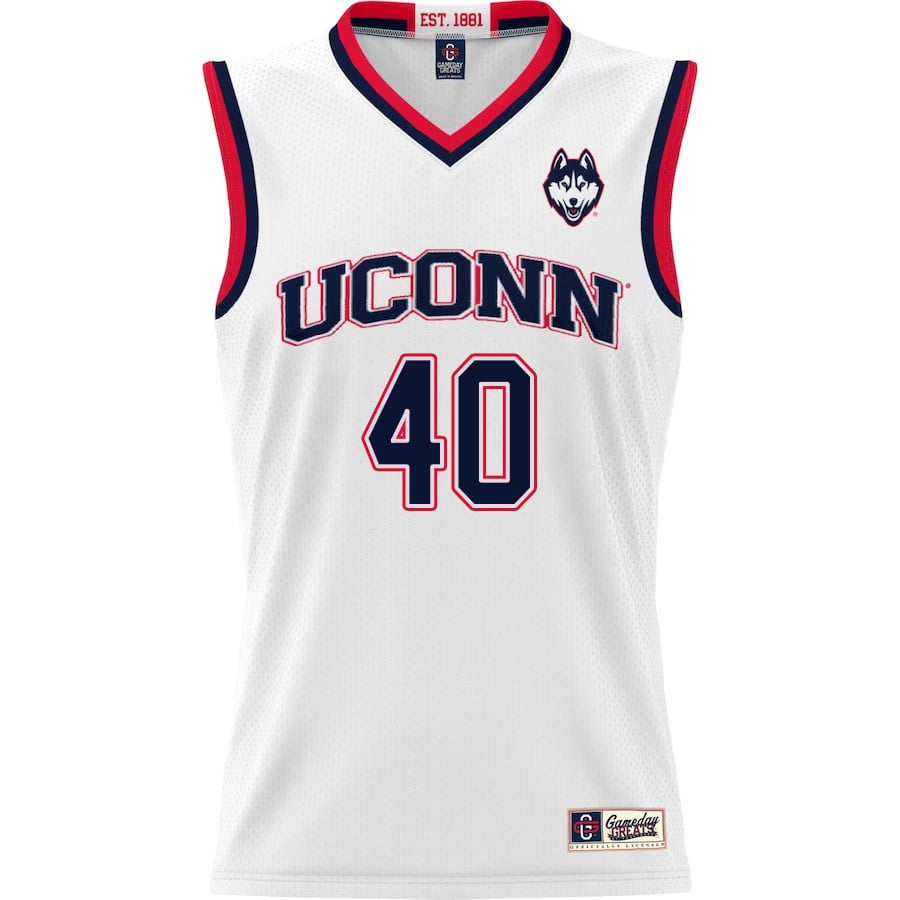 Andre Johnson Jr. 40 UConn Huskies White NCAA Jersey Men's
