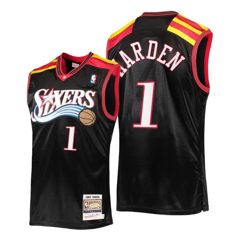 James Harden Philadelphia 76ers Black Hardwood Classics NBA Jersey Men's