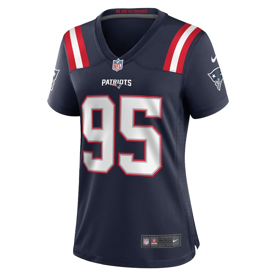 Daniel Ekuale 95 New England Patriots Game Navy NFL Jersey Women's