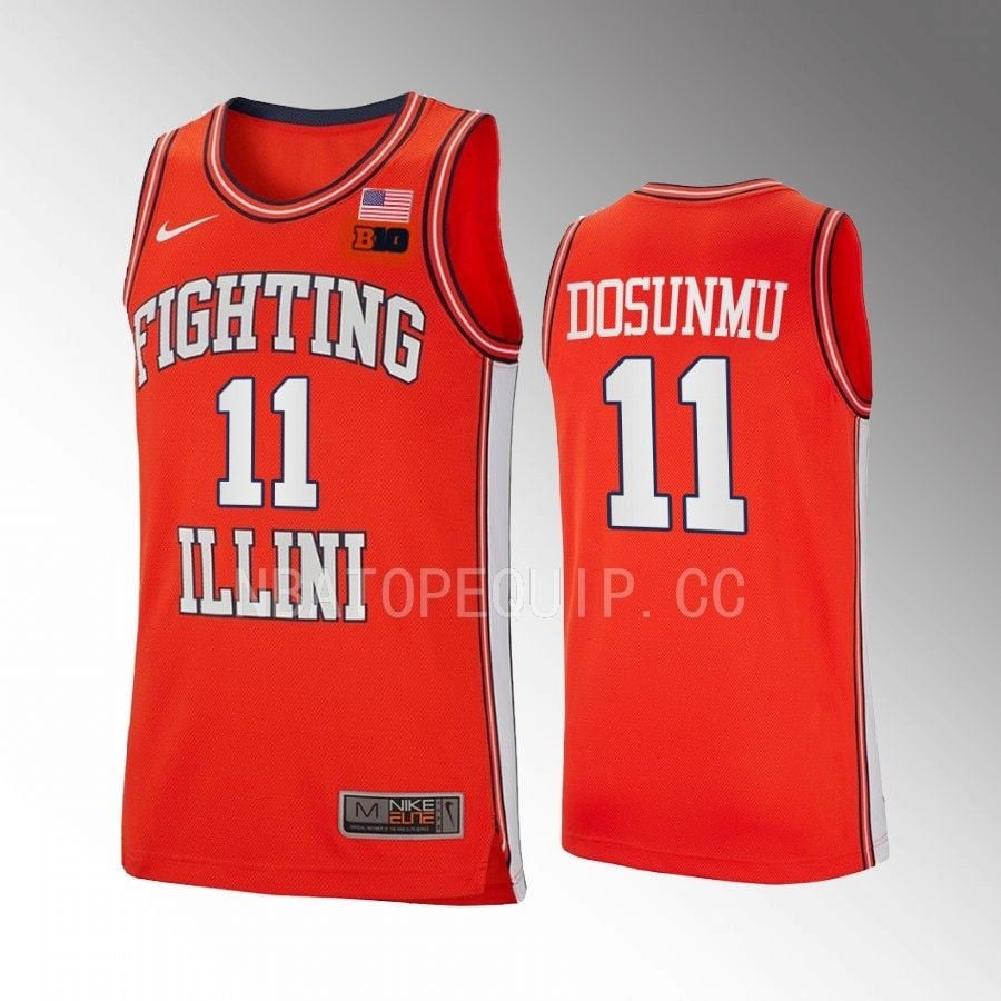 Ayo Dosunmu 11 Illinois Fighting Illini Orange Retro NCAA Jersey Men's