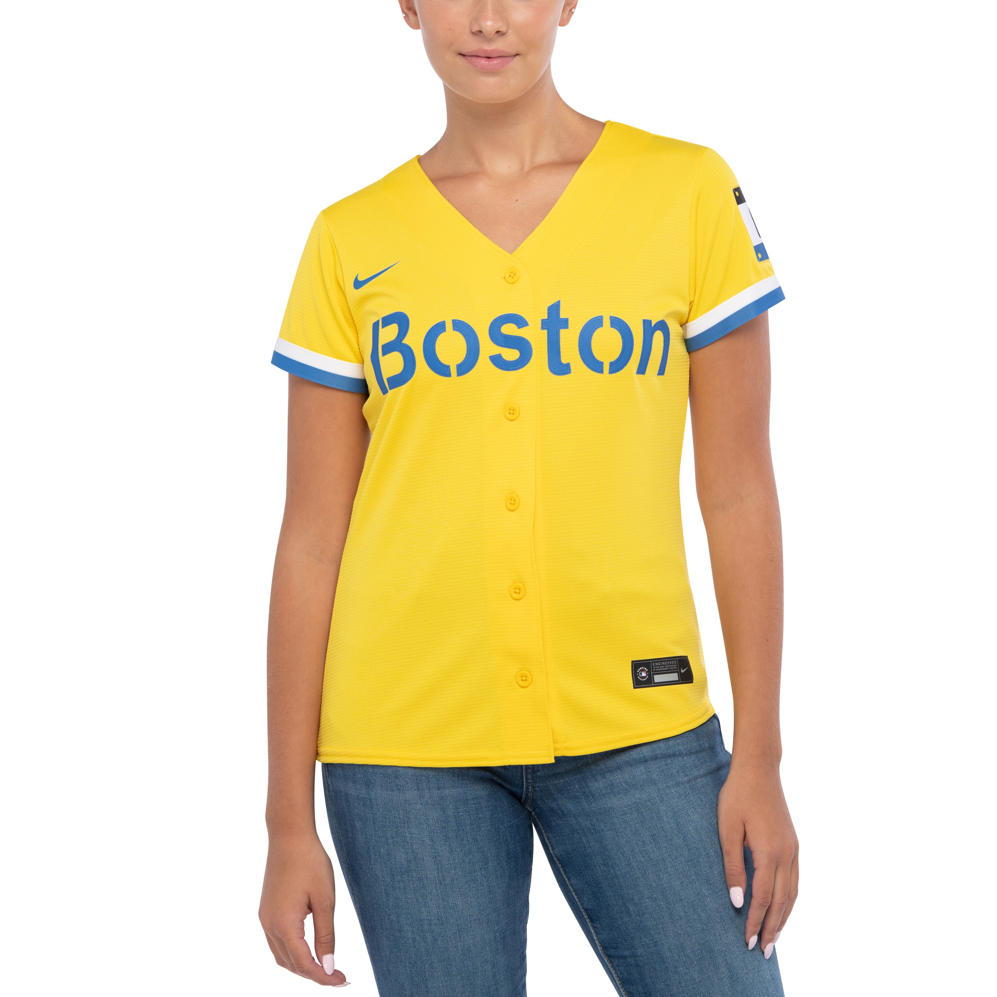 Boston Red Sox Rafael Devers Gold City Connect Player MLB Jersey Women's