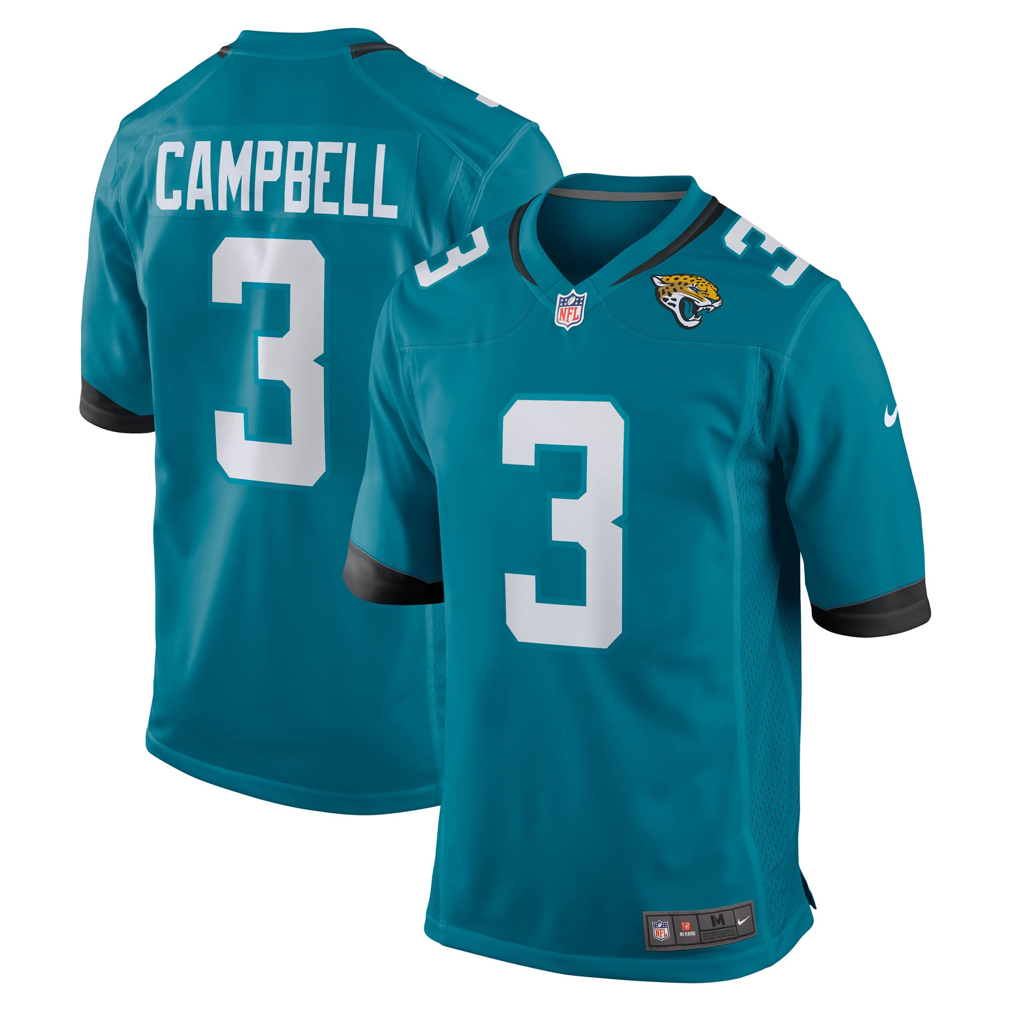 Jacksonville Jaguars Tyson Campbell Teal Team Game NFL Jersey Men's
