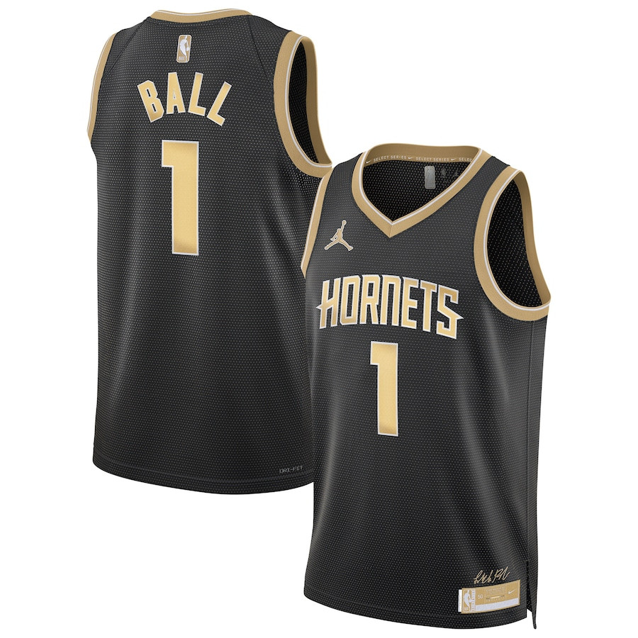 LaMelo Ball 1 Charlotte Hornets Unisex Select Series Swingman Black NBA Jersey Unisex