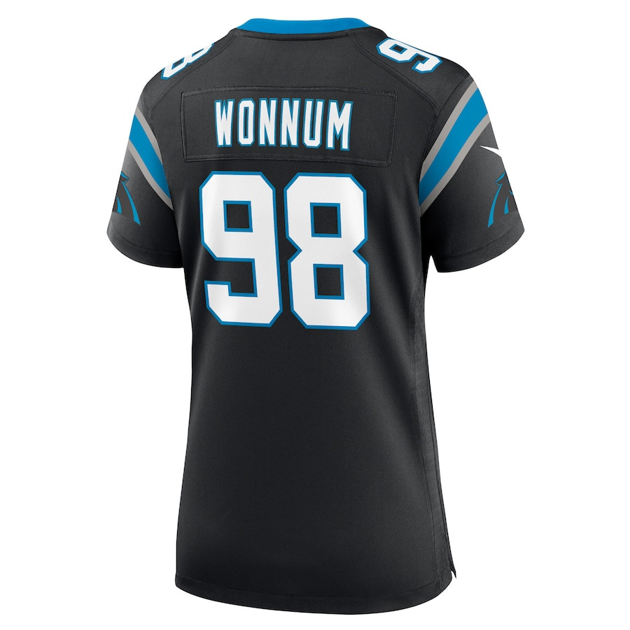 D.J. Wonnum 98 Carolina Panthers Game Black NFL Jersey Women's