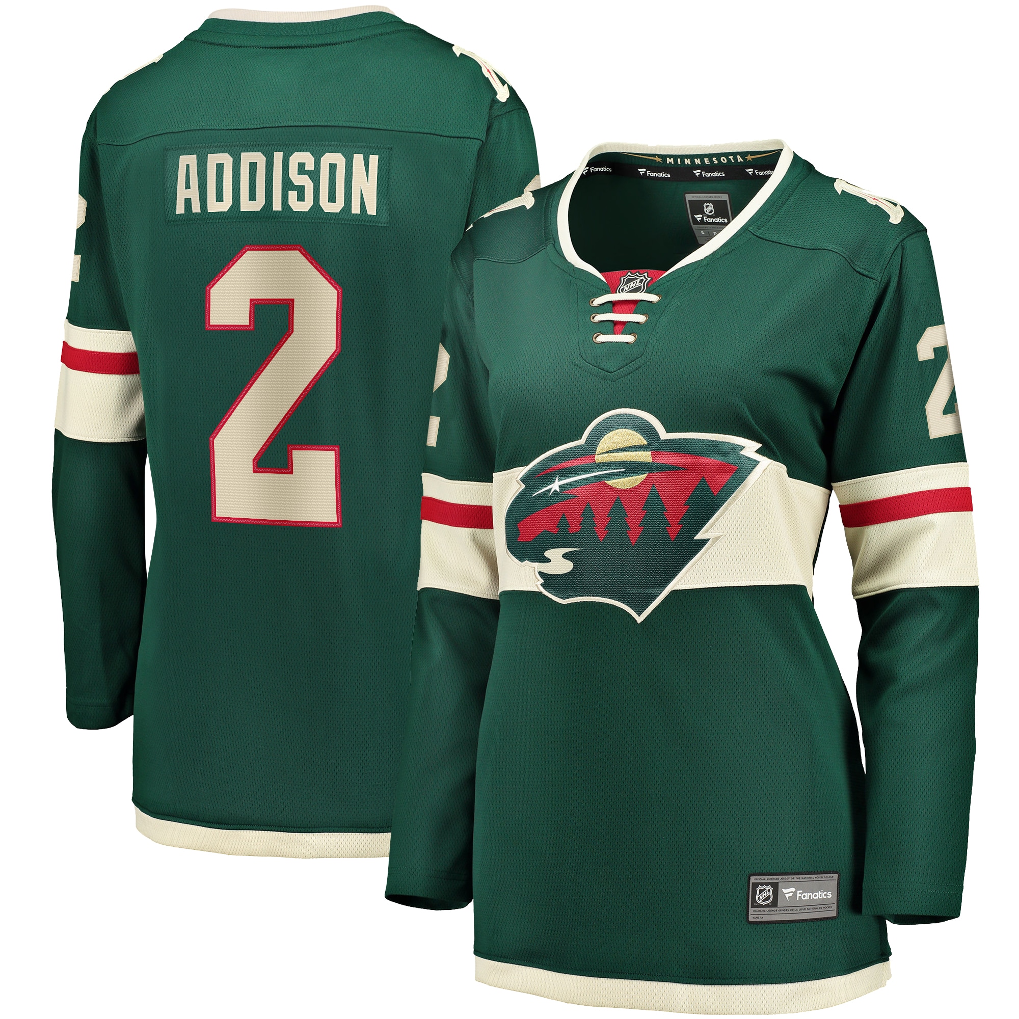 Minnesota Wild Calen Addison Green Home Breakaway Player NHL Jersey Women's