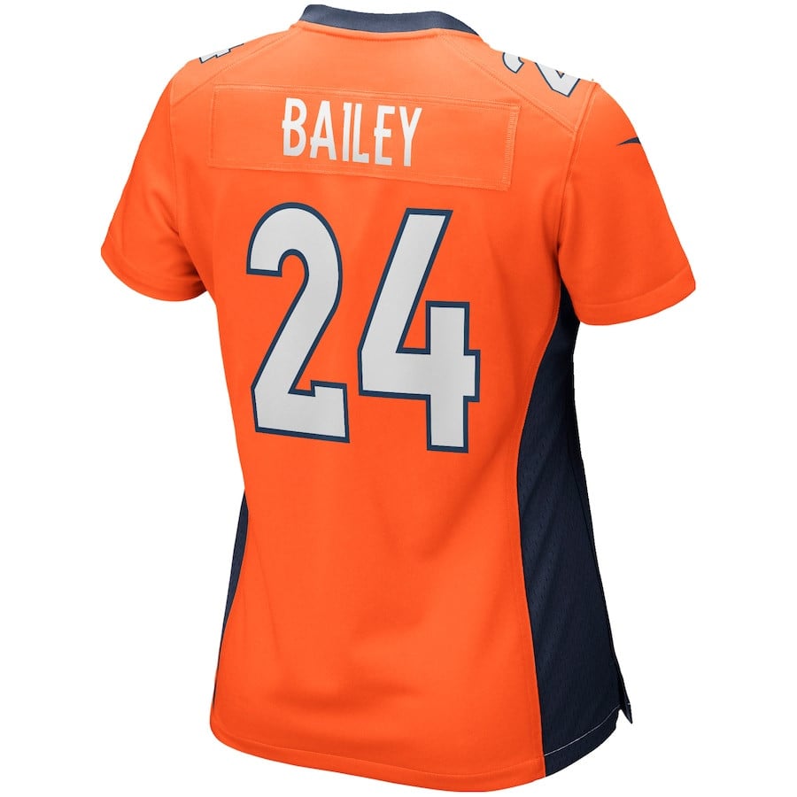 Champ Bailey 24 Denver Broncos Game Retired Orange NFL Jersey Women's