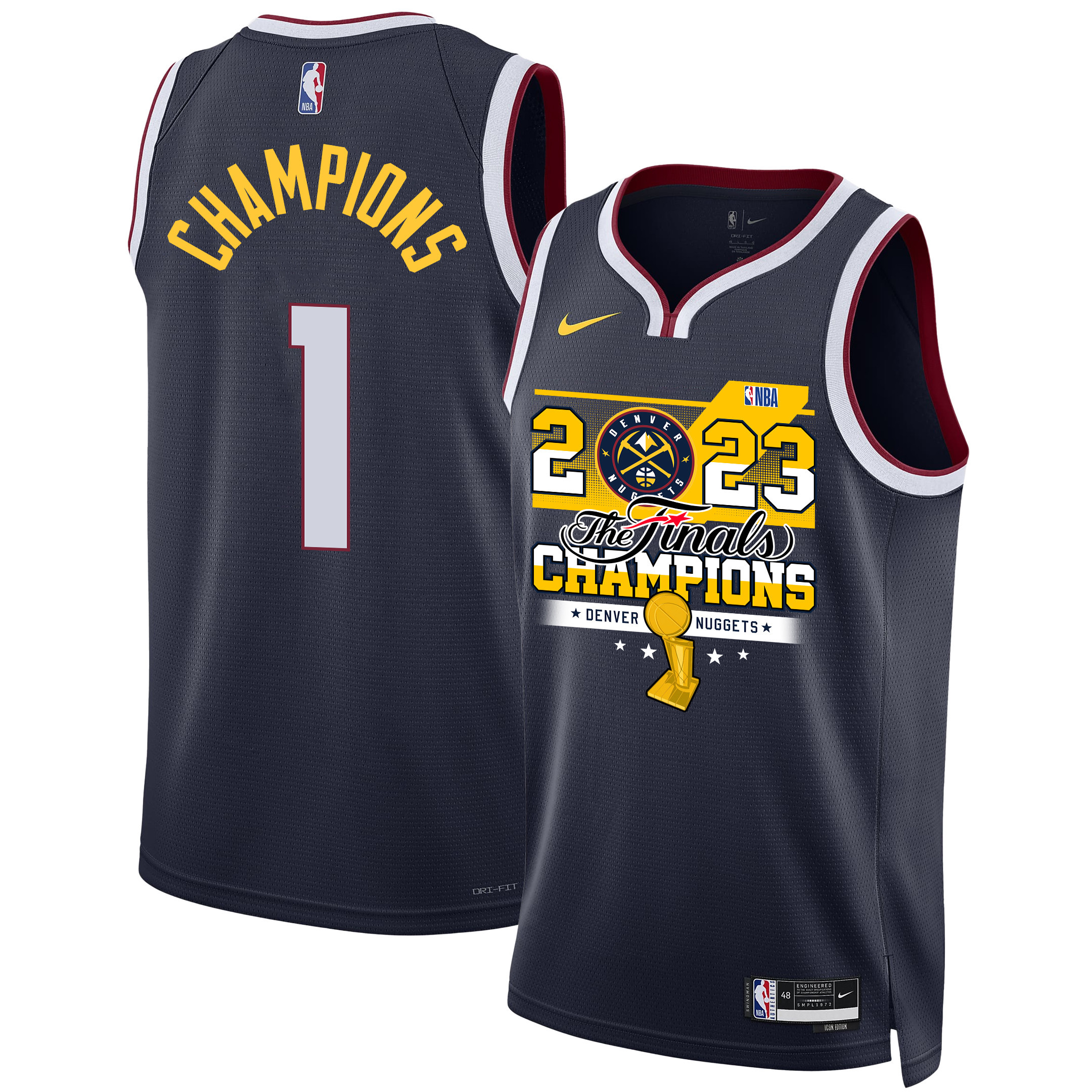 Denver Nuggets Elevated Champions 2023 Swingman Black NBA Jersey Men's