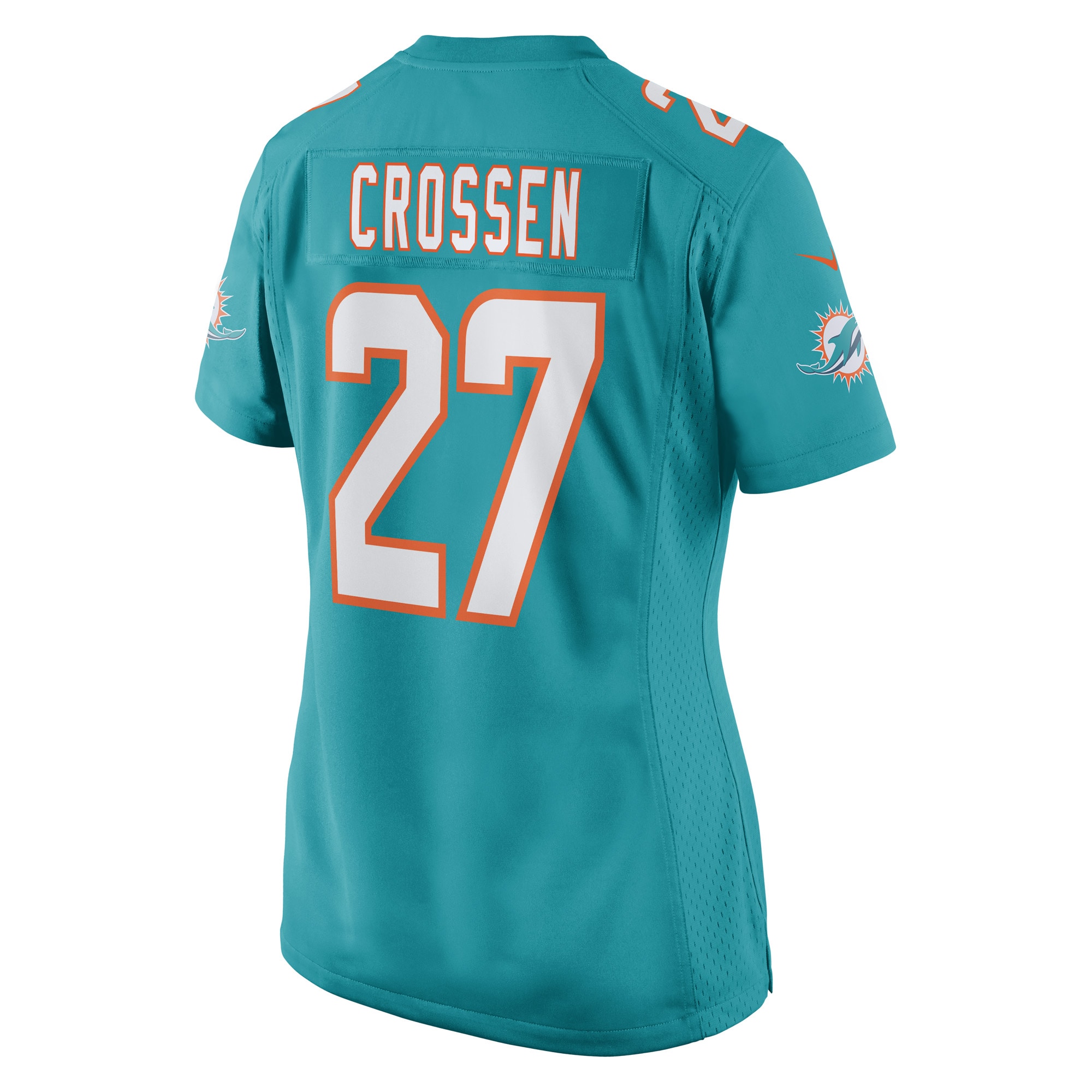 Miami Dolphins Keion Crossen Aqua Game Player NFL Jersey Women's