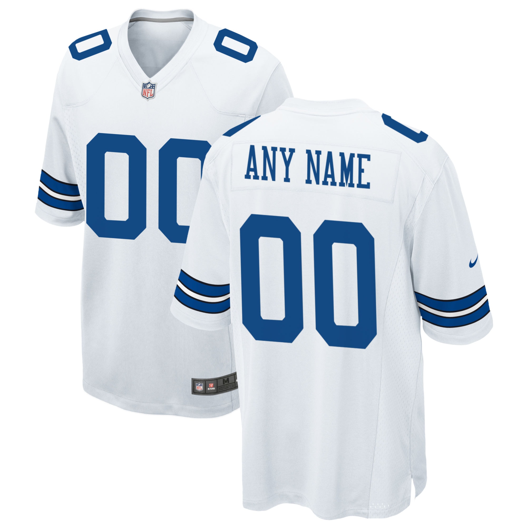 Dallas Cowboys White Custom Game NFL Jersey Men's