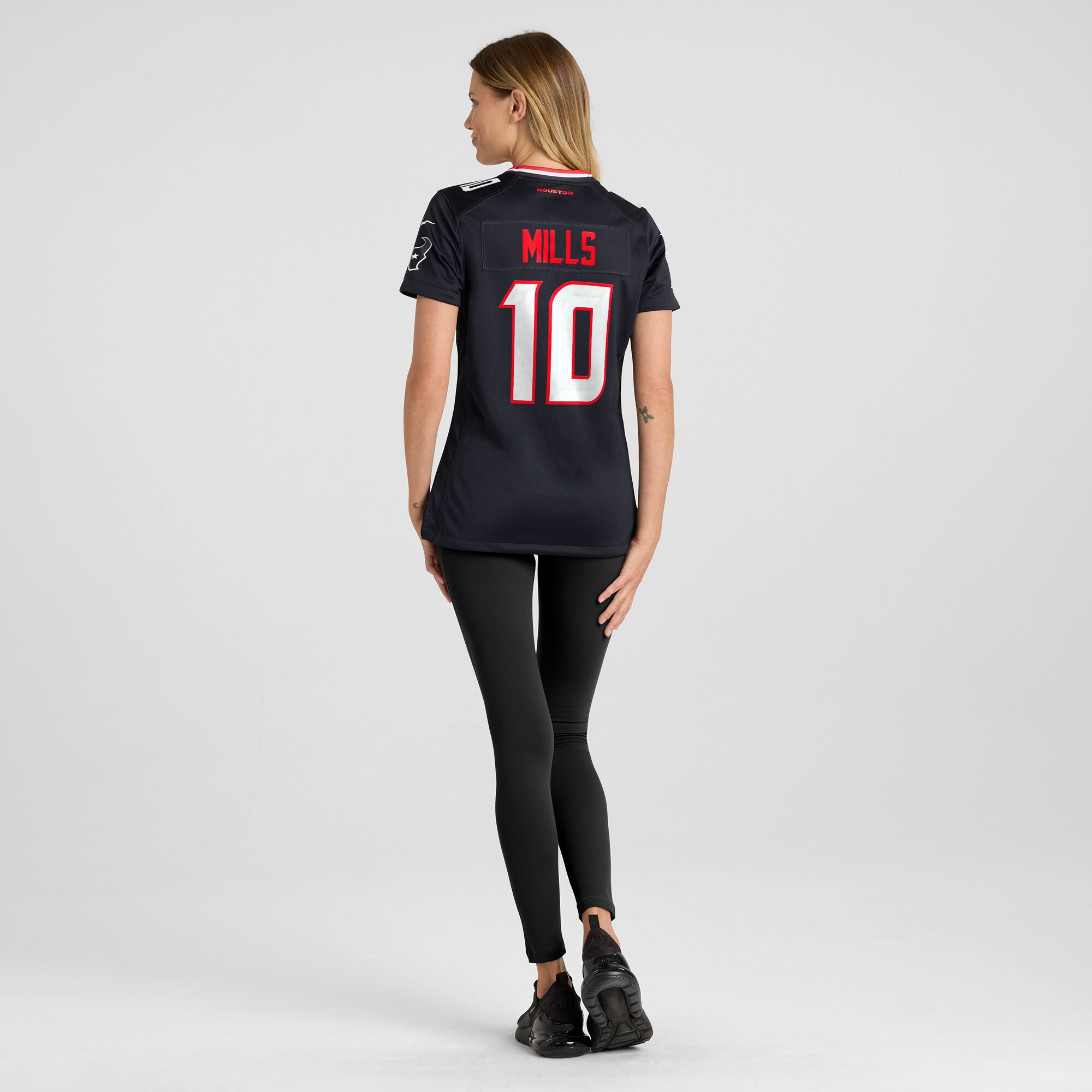 Houston Texans Davis Mills Navy Team Game NFL Jersey Women's