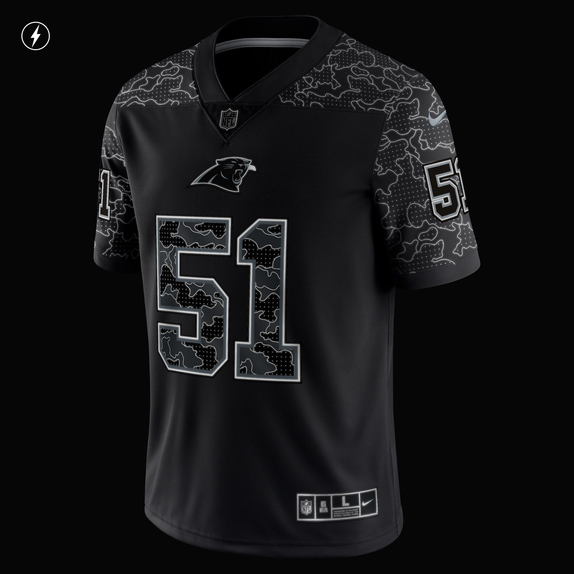 Carolina Panthers Sam Mills Black Retired Player RFLCTV Limited NFL Jersey Men's