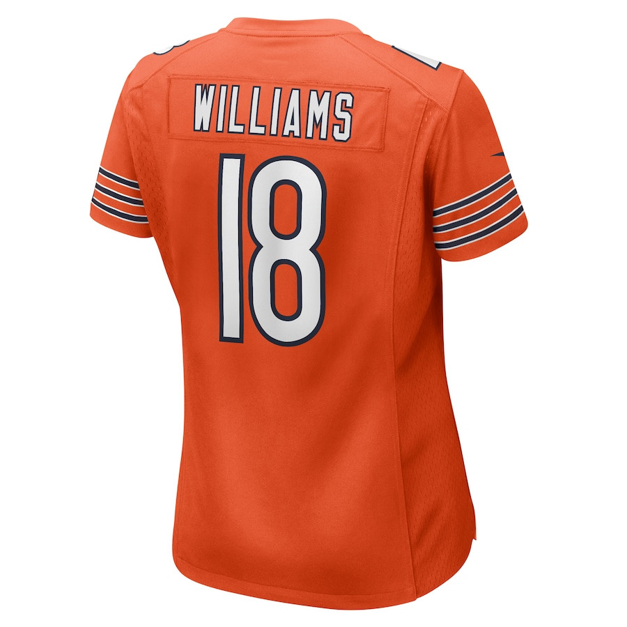Caleb Williams 18 Chicago Bears Alternate Game Orange NFL Jersey Women's