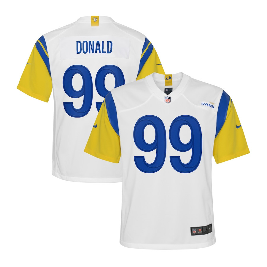 Aaron Donald 99 Los Angeles Rams Game White NFL Jersey Youth