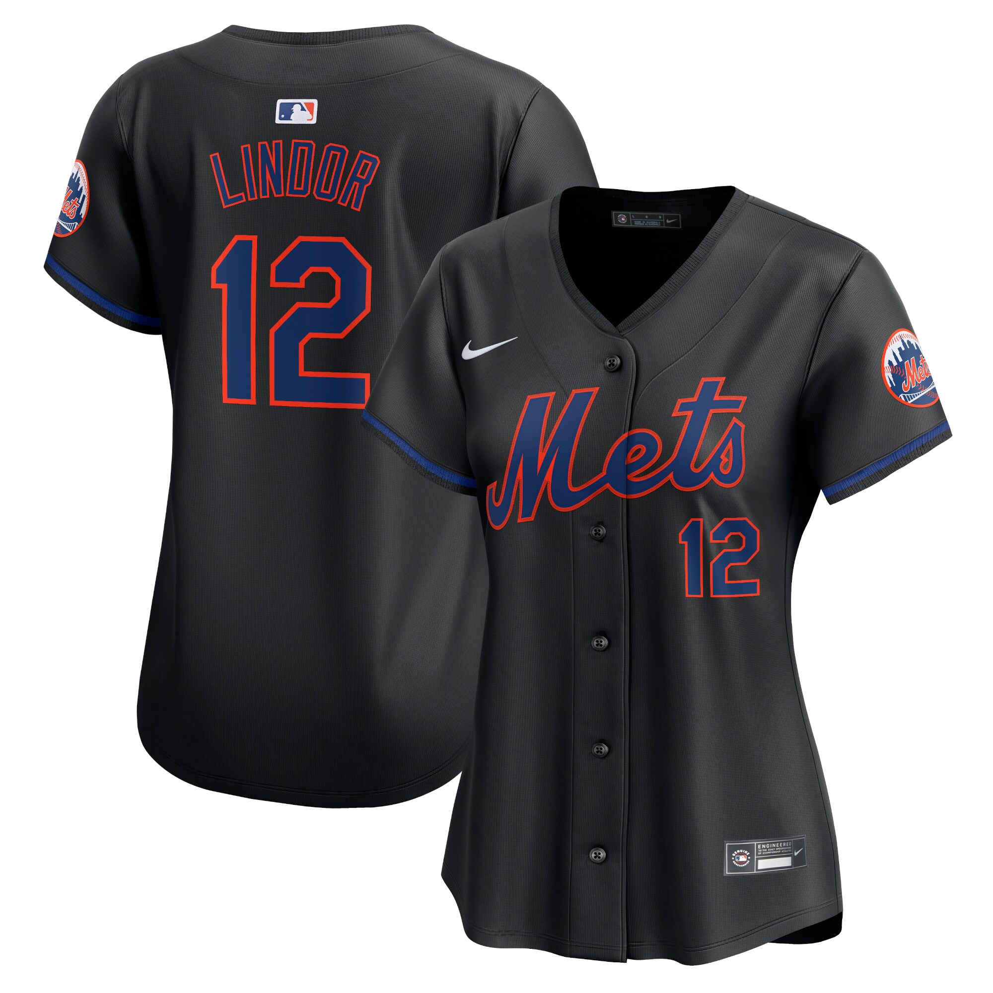 New York Mets Francisco Lindor Black Alternate Limited Player MLB Jersey Women's