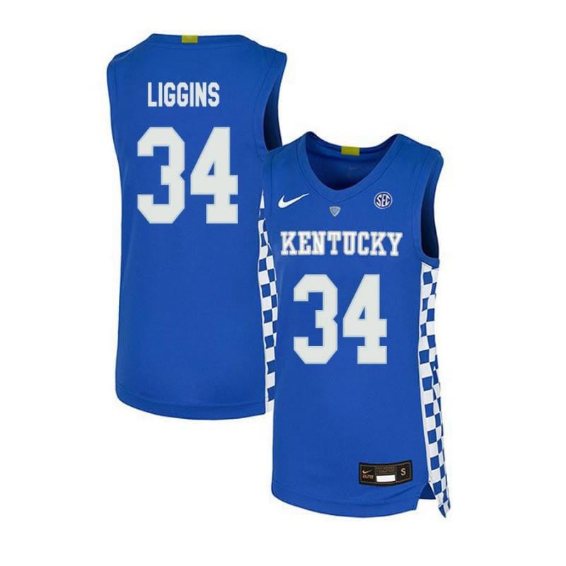 34 DeAndre Liggins Royal Blue Elite Kentucky Wildcats NCAA Jersey Men's