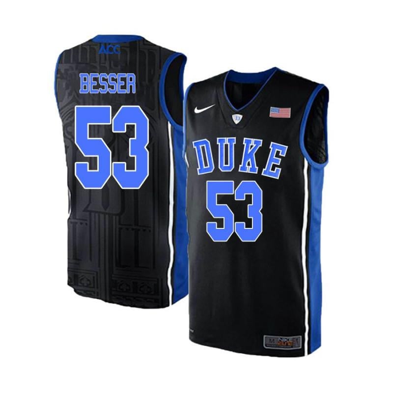 53 Brennan Besser Black Blue Elite Duke Blue Devils NCAA Jersey Men's