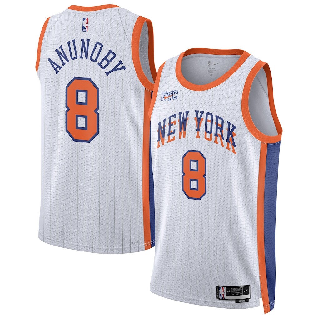 OG Anunoby 8 New York Knicks Unisex 2024/25 Swingman Player City Editio White NBA Jersey Unisex