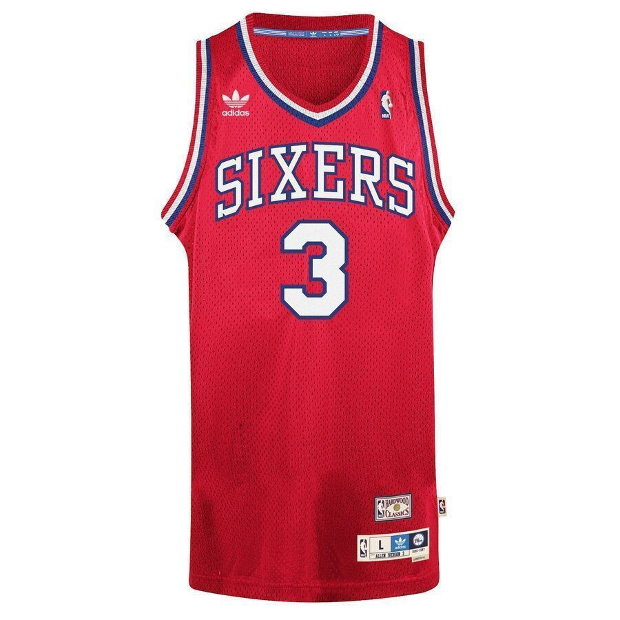 Allen Iverson Philadelphia 76ers Hardwood Classics Swingman Red NBA Jersey Men's