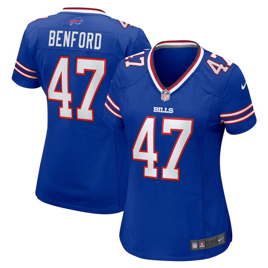 Christian Benford 47 Buffalo Bills Game Royal NFL Jersey Women's