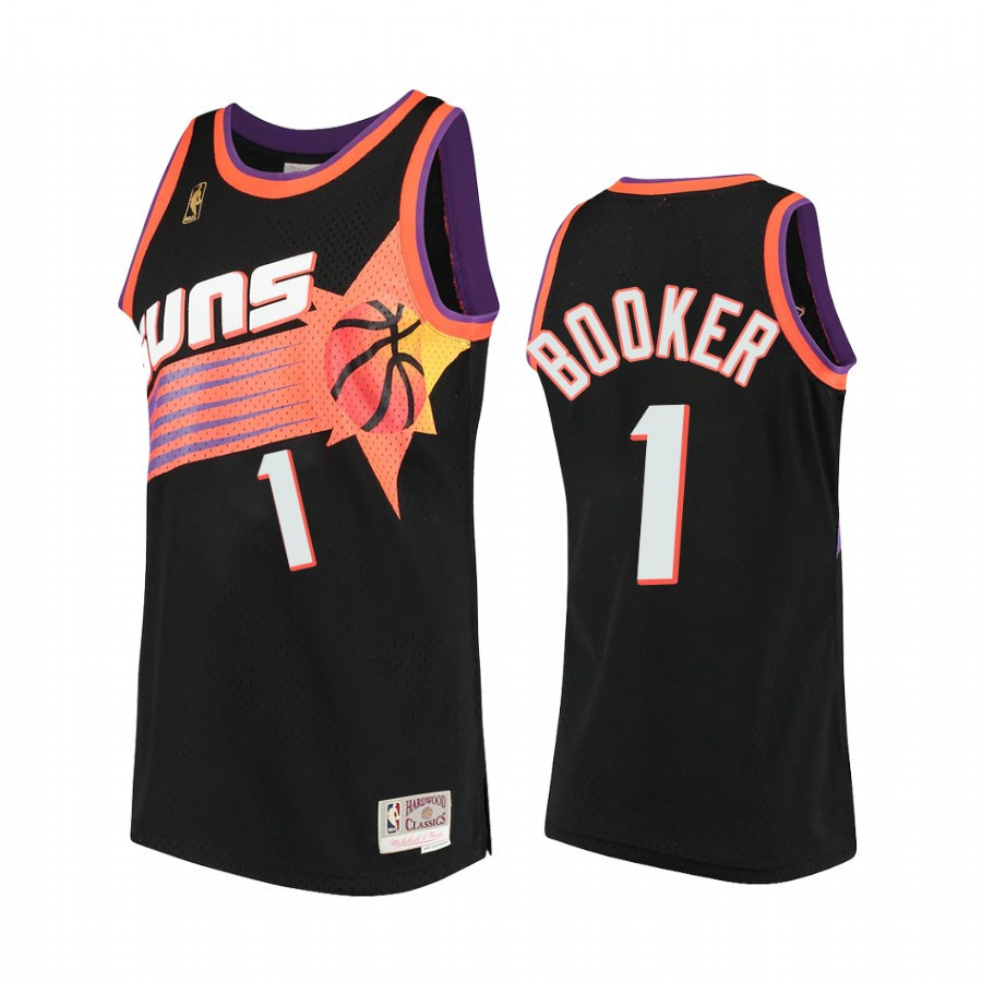 Devin Booker 1 Phoenix Suns Hardwood Classics Black NBA Jersey Men's