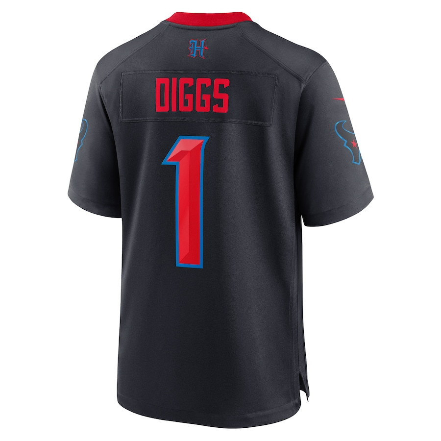Stefon Diggs 1 Houston Texans Alternate Game Navy NFL Jersey Men's