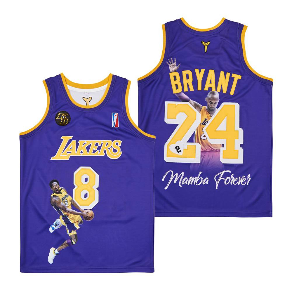 Kobe Bryant 24 Los Angeles Lakers Legendary Icon Swingman Purple NBA Jersey Men's
