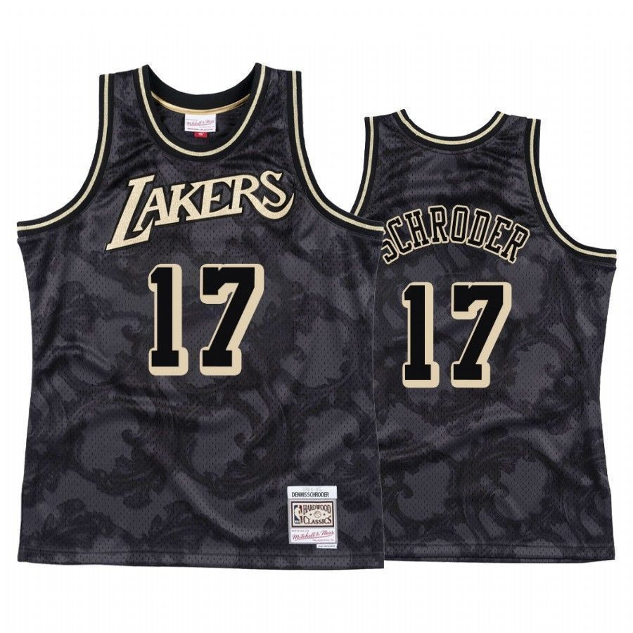 Dennis Schroder 17 Los Angeles Lakers Black Toile NBA Jersey Men's
