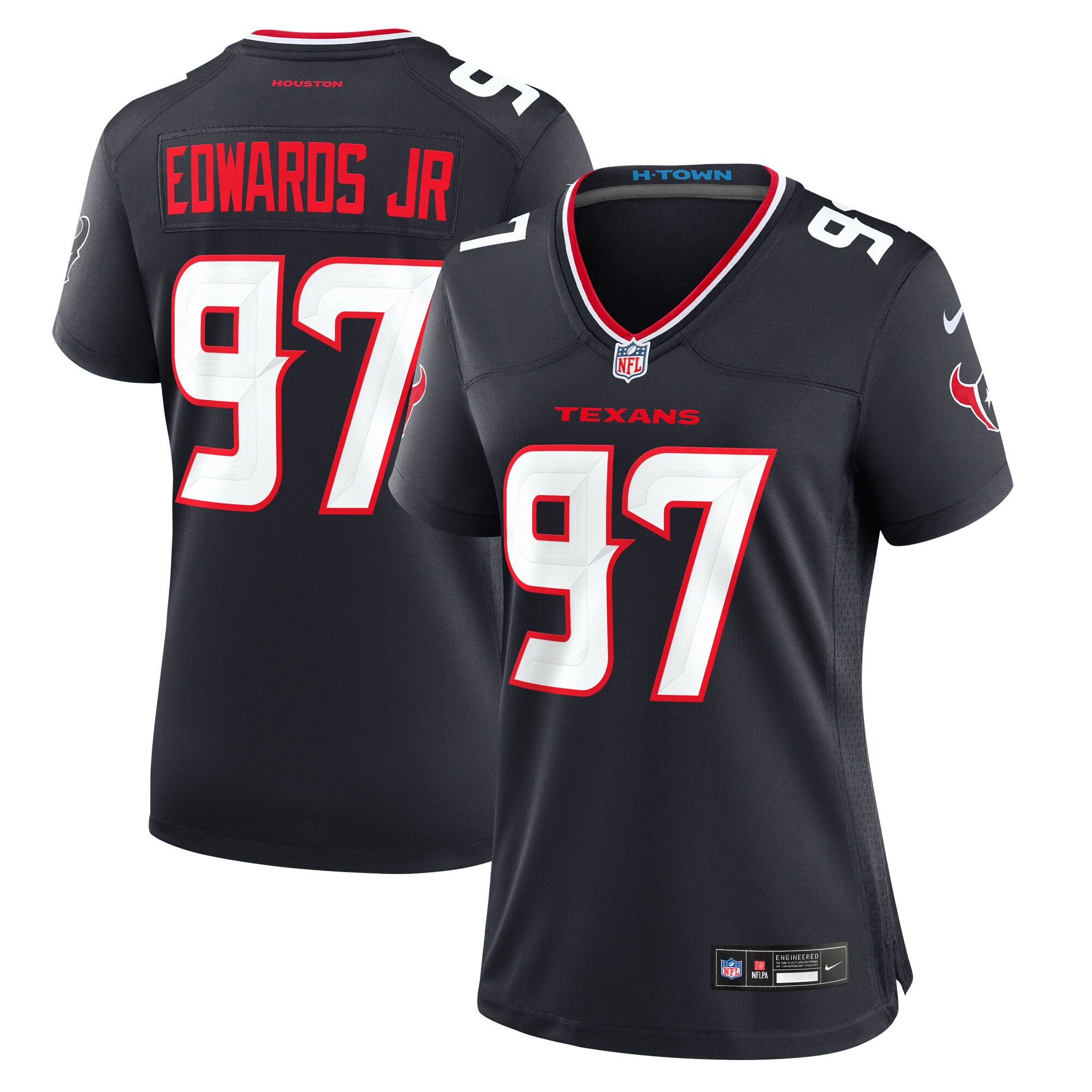 Houston Texans Mario Edwards Jr. Navy Team Game NFL Jersey Women's