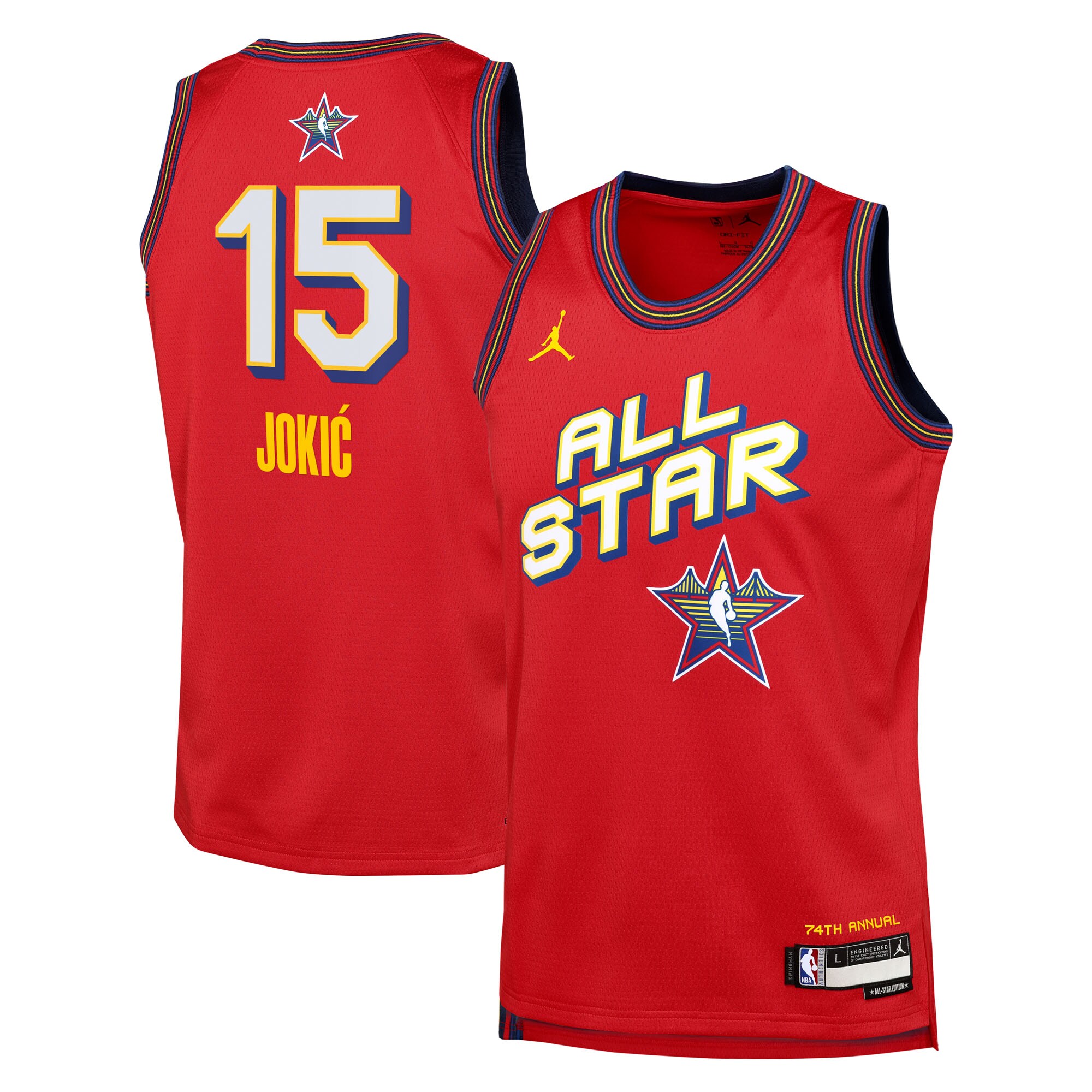 NBA All Star Swingman Team Red Nikola Jokic NBA Jersey Youth