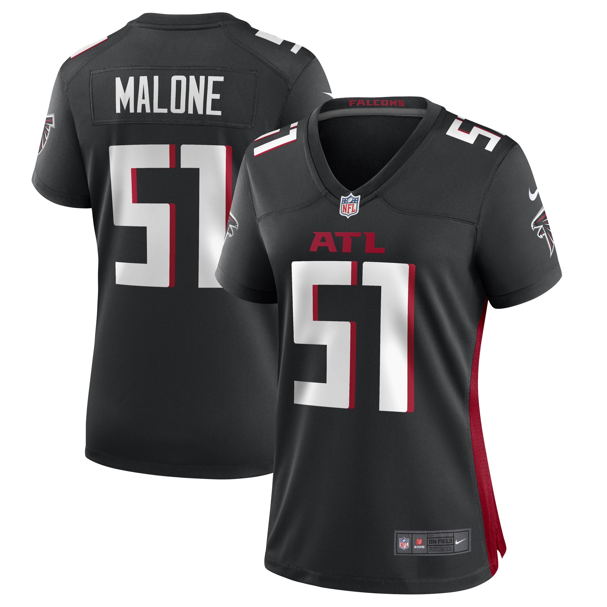 DeAngelo Malone Atlanta Falcons Black Game Player NFL Jersey Women's