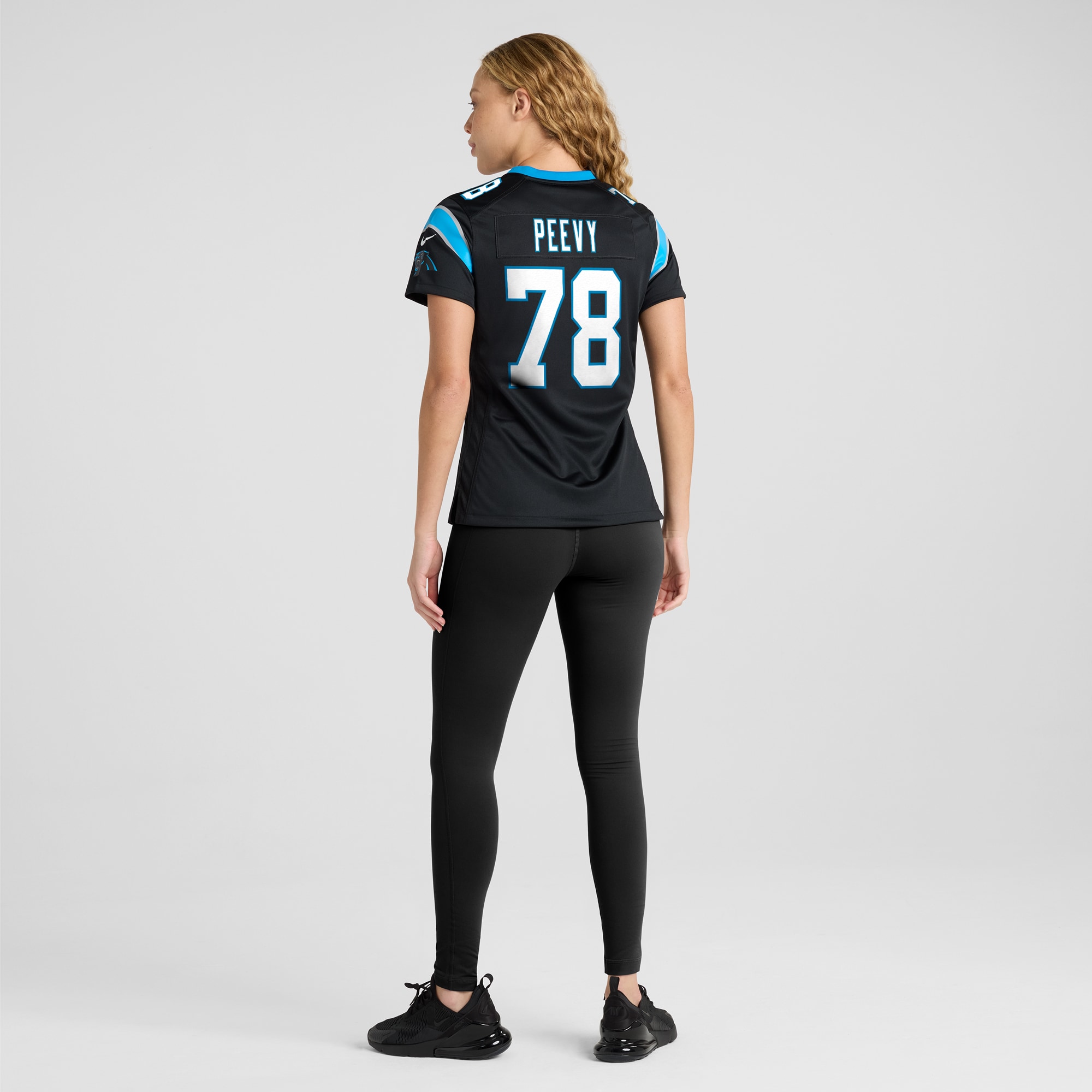 Carolina Panthers Jayden Peevy Black Game NFL Jersey Women's