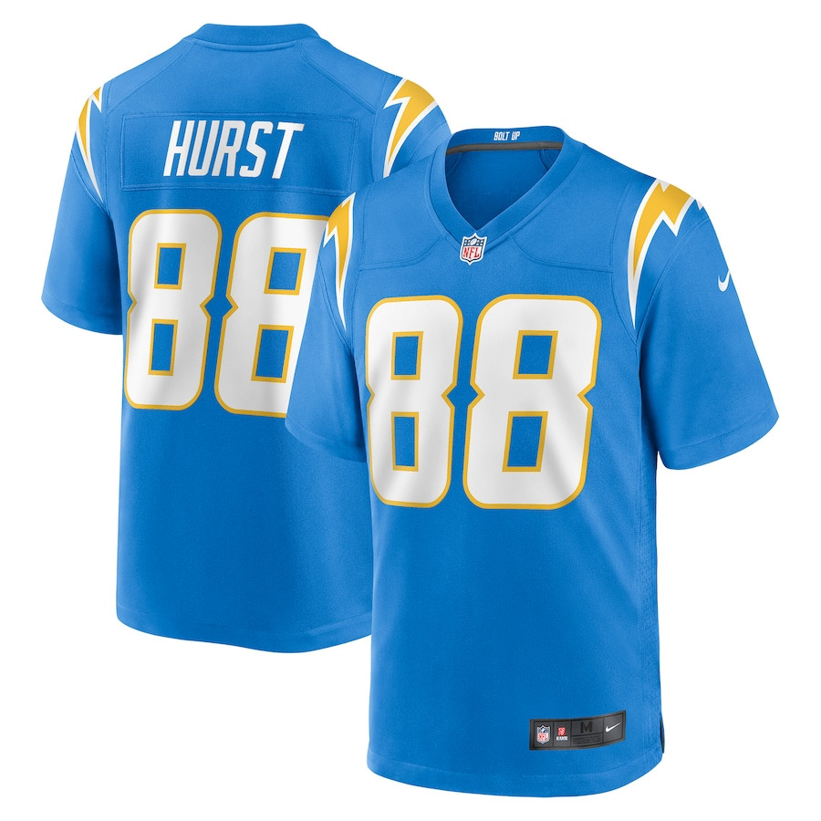 Hayden Hurst 88 Los Angeles Chargers Team Game Powder Blue NFL Jersey Men's