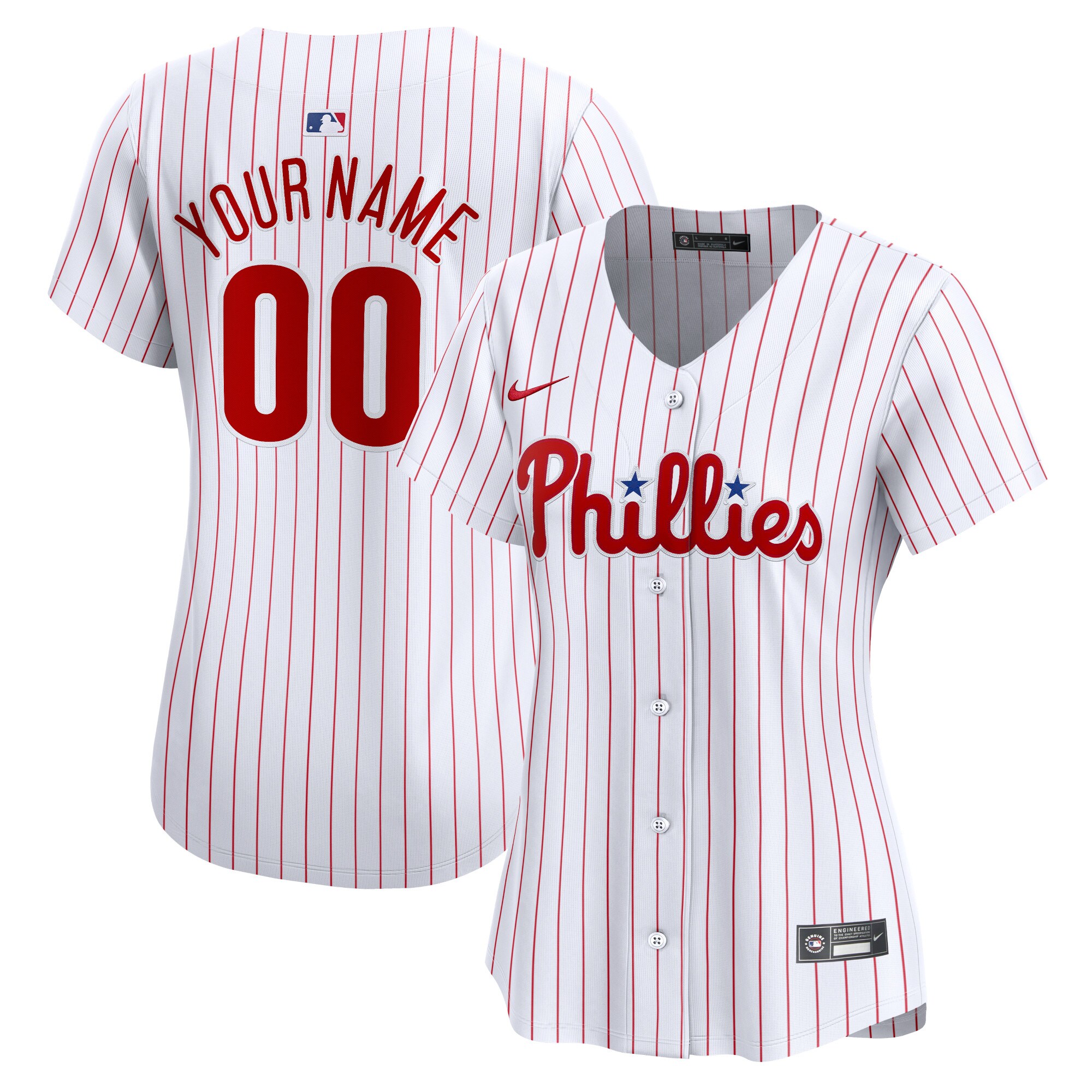 Philadelphia Phillies White Home Limited Custom MLB Jersey Women's