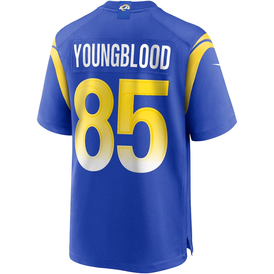 Jack Youngblood 85 Los Angeles Rams Game Retired Royal NFL Jersey Men's